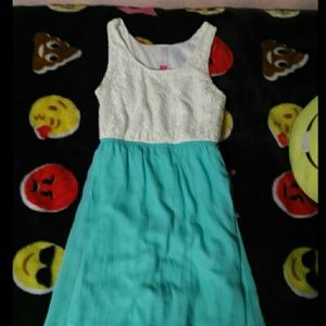 Dress (white and sea foam green)